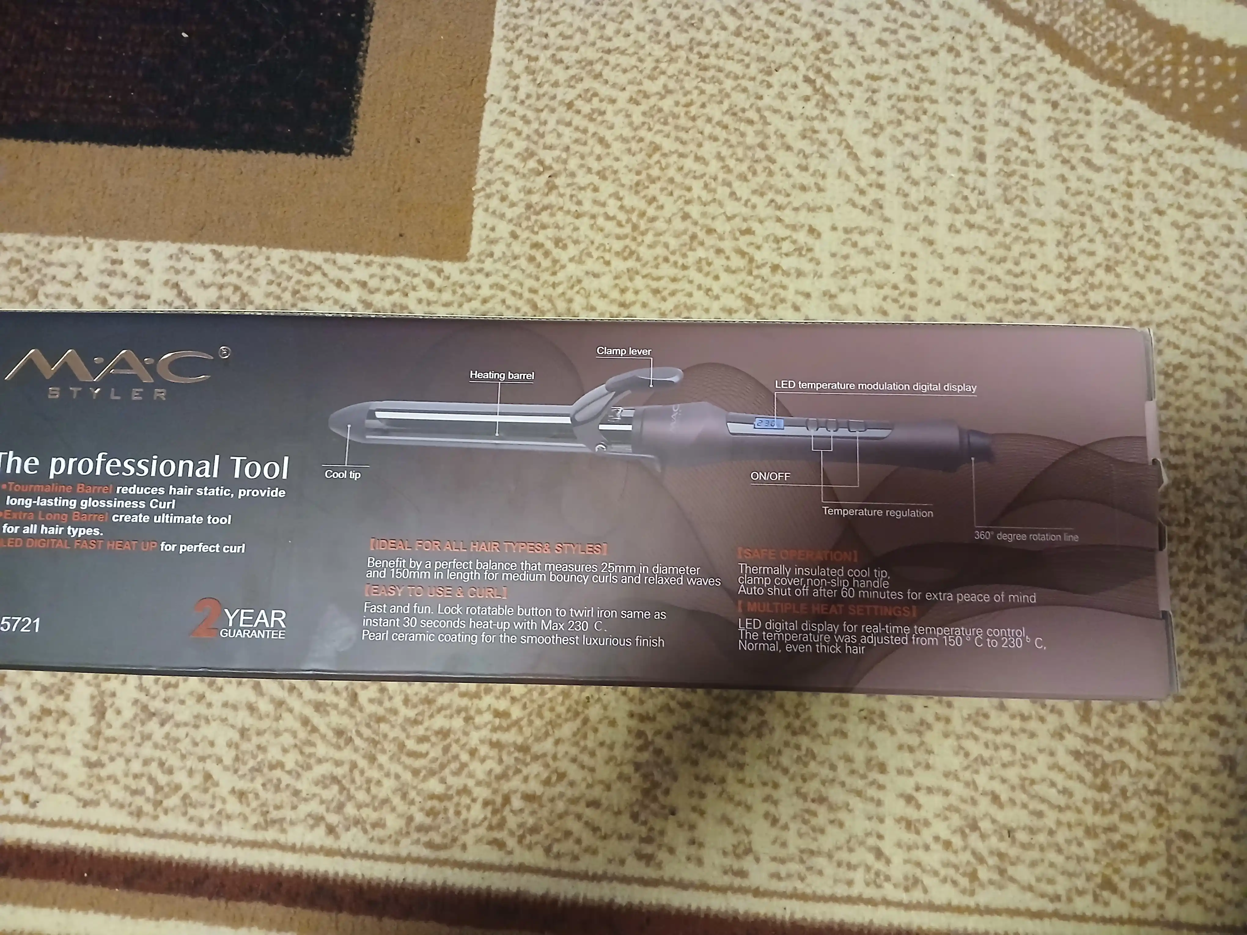 Плойка Mac, MC-2751, стайлер для завивки, щипцы из керамики, вращается на 360