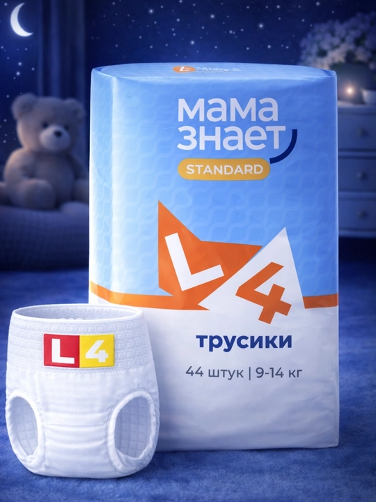 Tungi bolalar taglik-trusiklari Standart L (9–14 kg) 44 dona - 