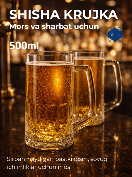 Pivo uchun pivo bokallari to‘plami, krujka, hajmi, 400, 500 ml, 2, 6 donadan, shishadan - 