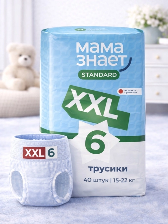 Taglik-trusiklar standart XXL (15–20 kg), 40 dona, kunduzgi, yuqori shimuvchanli - 
