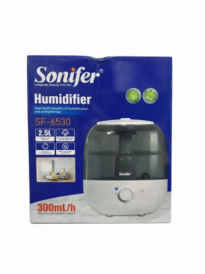 Увлажнитель воздуха Sonifer SF-6530 ультразвуковой, 2.5 л, белый, 300 мл/ч