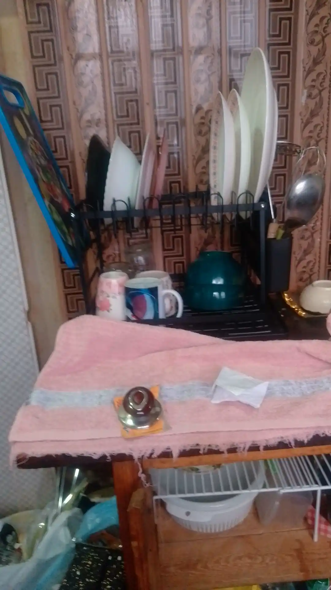 Ikki qavatli idish quritgich Plumbing house, oshxona uchun, tokchali