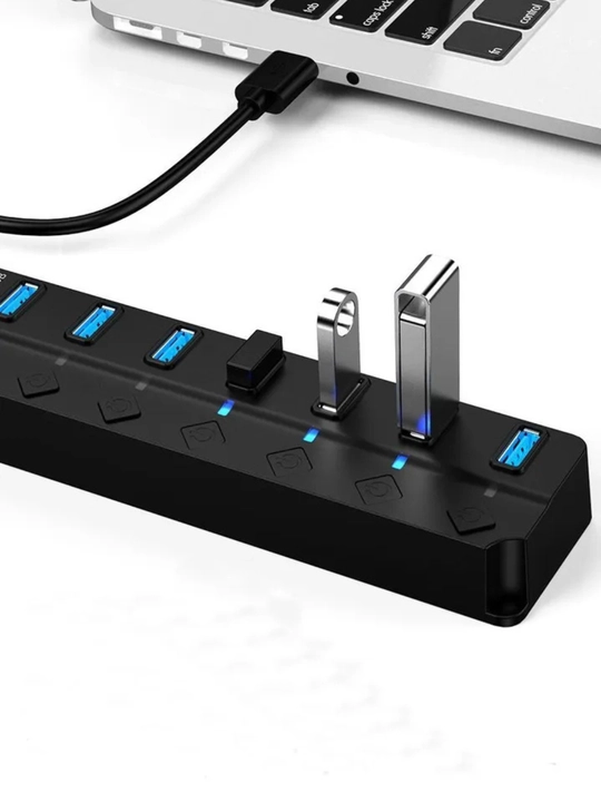 USB HUB 3.0 Type A+C 8 portli, USB hub adapteri
