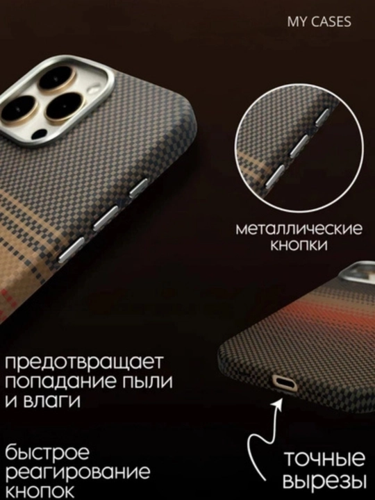 Чехол Carbon для iPhone 13–17 Pro,Pro Max,  с Magsafe, ультратонкий, легкий 
