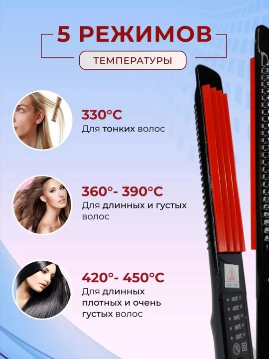 Стайлер для гофре Jaguar, мощность 20 Вт, 4 режима, керамическое покрытие, черный