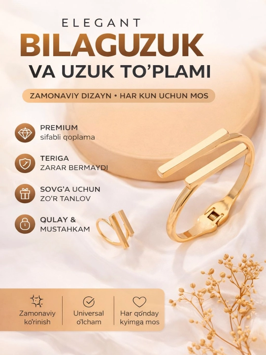 Komplekti bijuteriya bilaguzuk va uzuk ayollar uchun taqinchoq va aksessuarlar to'plami - 