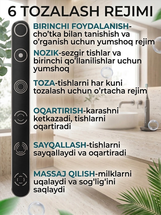 Universal Elektr tish cho'tkasi Sonic Electric Toothbrush X-3