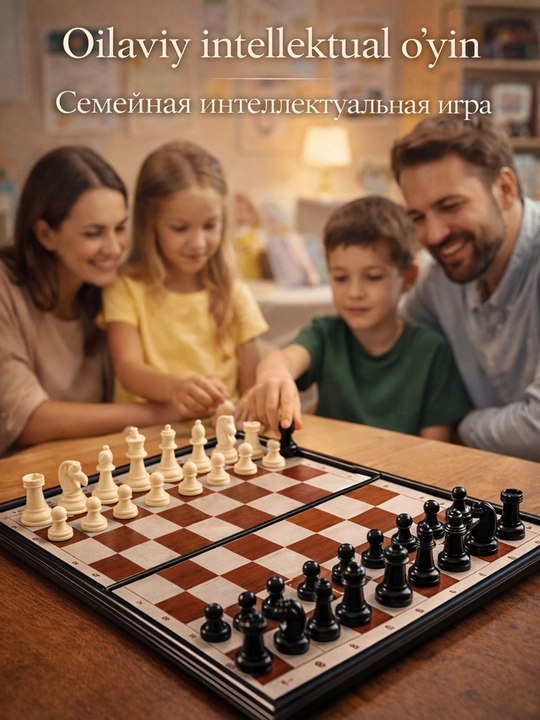 Magnitli 3tasi1 da  shaxmat shashka narda  kattalar va bolalar uchun strategik stol o‘yini