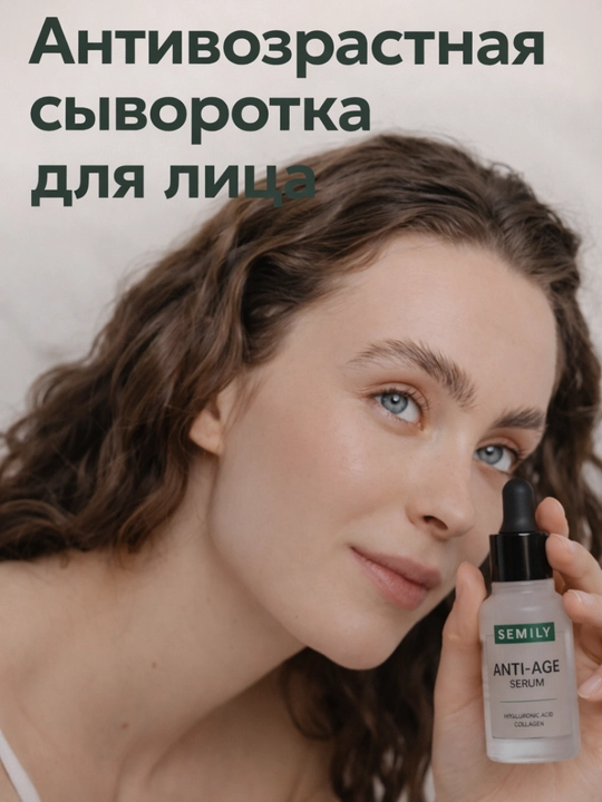 Semily антивозрастная сыворотка для лица с коллагеном и гиалуроновой кислотой, 30 мл