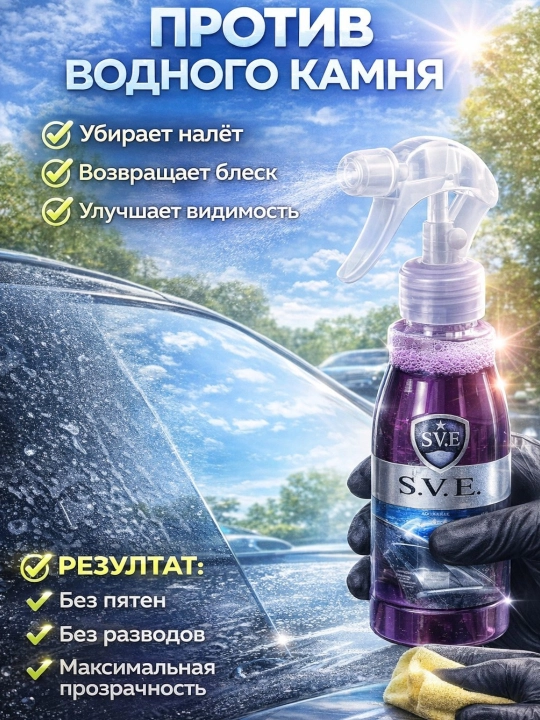 Спрей против водного камня для стекл - 
