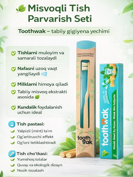 Misvoq ekstraktli tish cho‘tkasi va misvoq pasta, TOOTHWAK - 