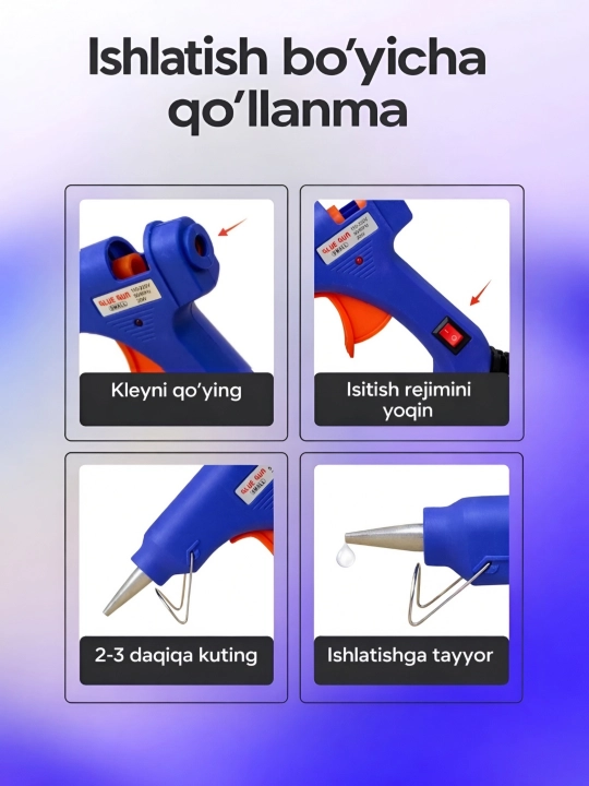 Yelim to‘pponcha, kley to‘pponcha, termopistolet, 20 Vt