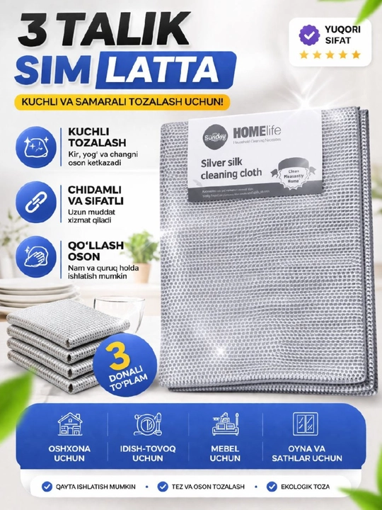 5 talik simli tozalovchi latta - 