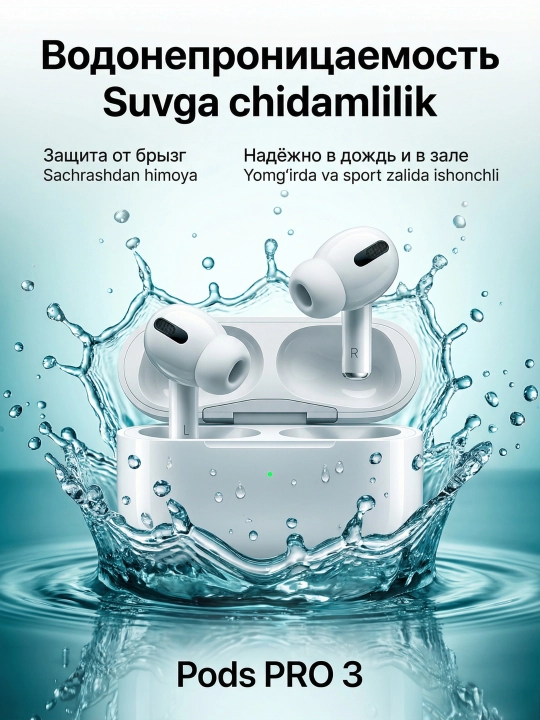 IPhone Android uchun Bluetooth 5.3 mikrofonli PODS Pro 3 simsiz quloqchinlar
