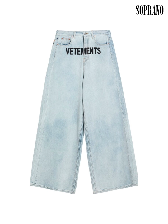 VETEMENTS keng baggy jinsi shimlar erkaklar, ayollar va o‘smirlar uchun. O‘lchamlar: S–XXL - 