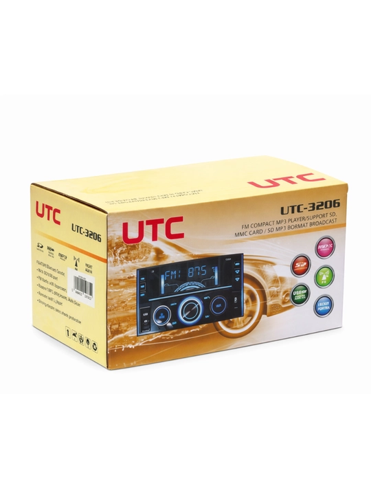 Магнитофон UTC 3206, 2-DIN, Bluetooth, FM/AM-радио, bluetooth