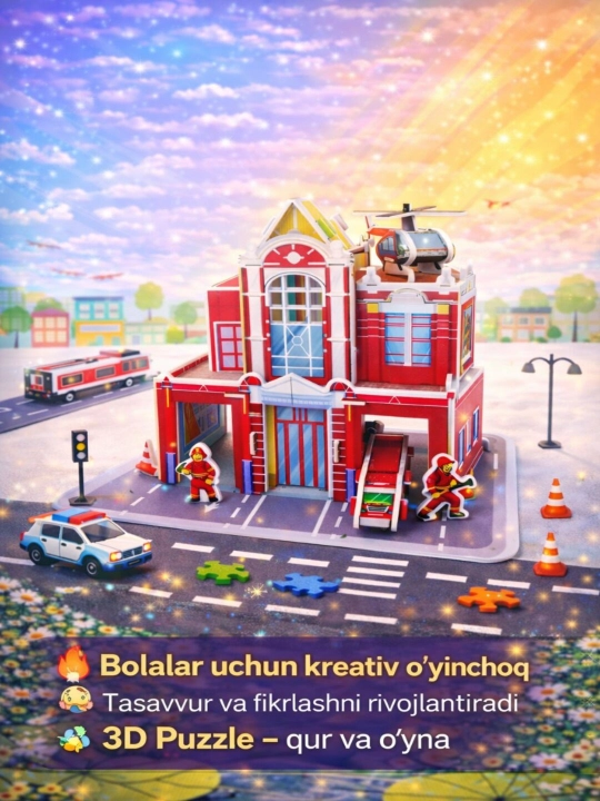 3D boshqotirma, yog‘och o‘yinchoq va karton model konstruktori, 4D modellar