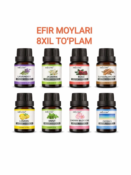 Aromatizator efir moy diffuzor, efir moylar to‘plam, avtomobil uchun, uy, aromaterapiya