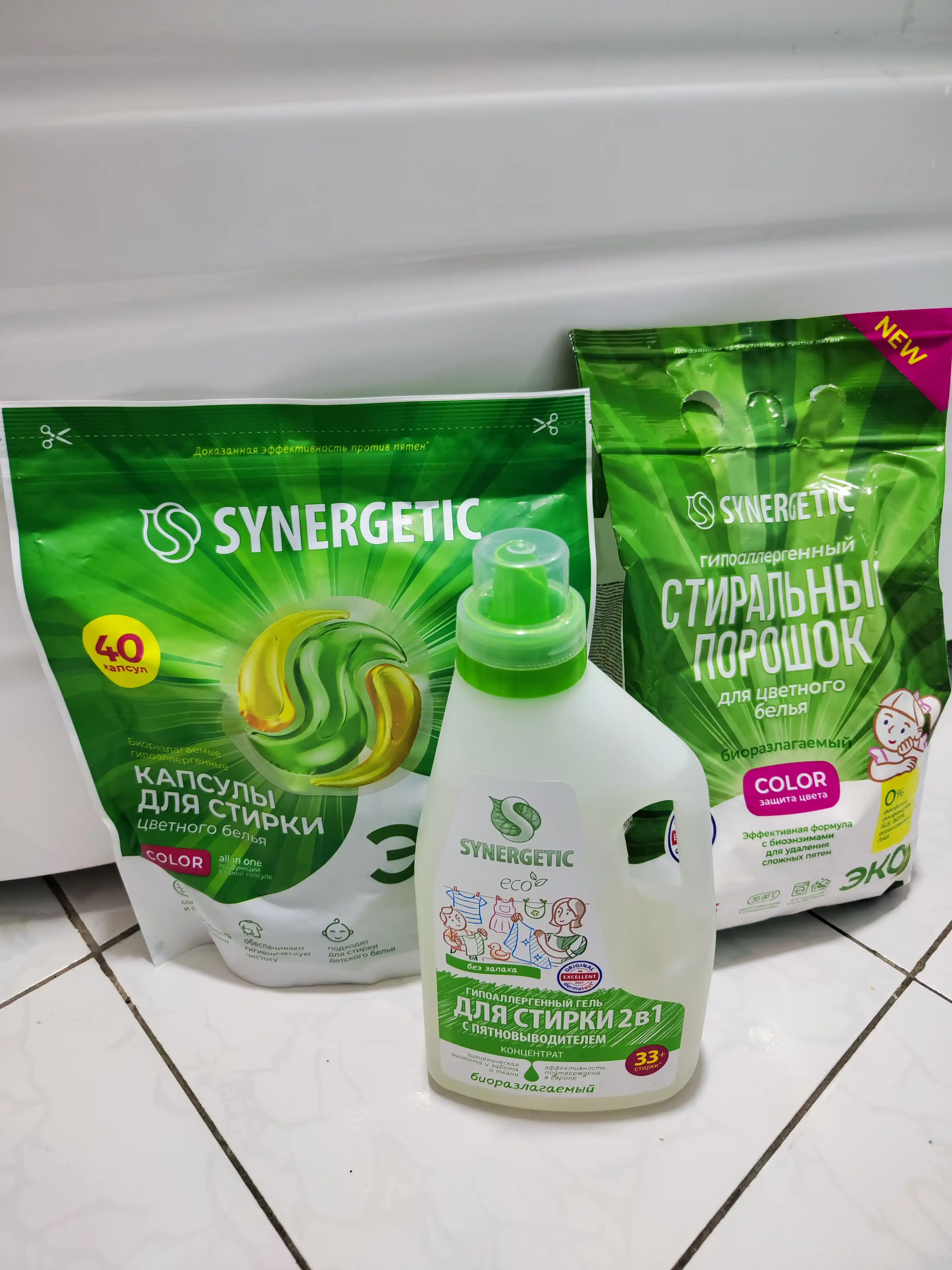 SYNERGETIC 2 ta 1 da dog‘ ketkazuvchi kir yuvish geli, 1l