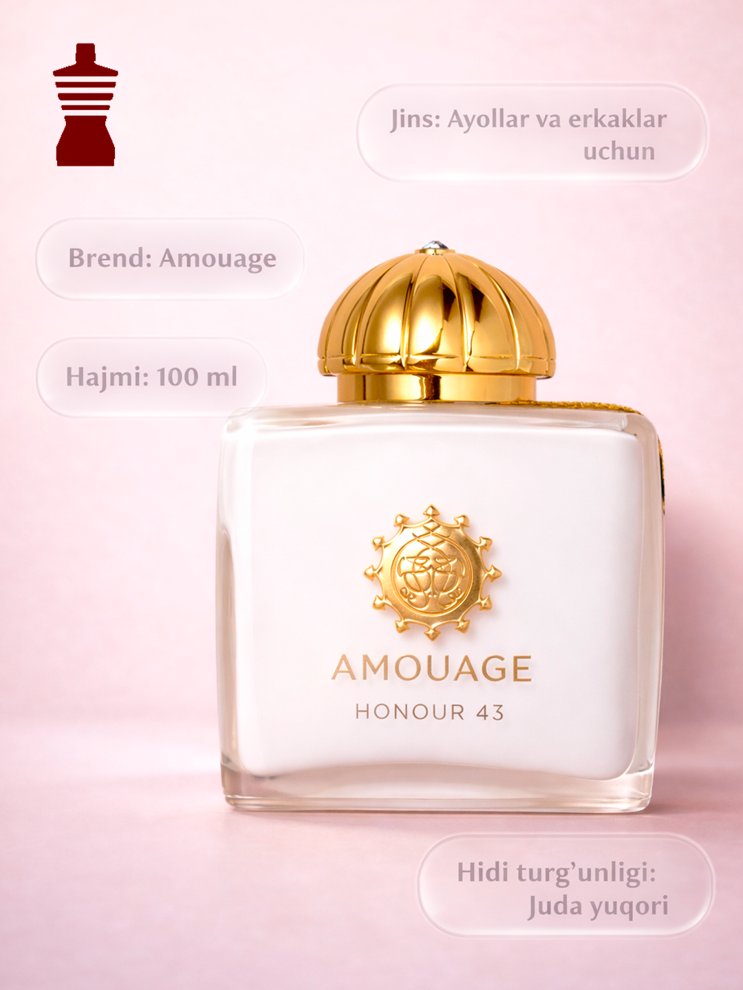 Amouage Guidance, Guidance 46, Sunshine, Honour, Existence 100 мл унисекс, стойкость 2 дня