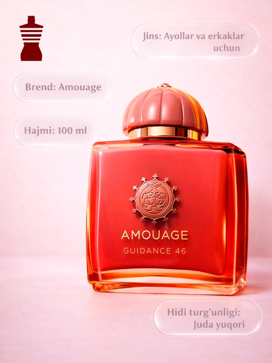 Amouage Guidance, Guidance 46, Sunshine, Honour, Existence 100 мл унисекс, стойкость 2 дня