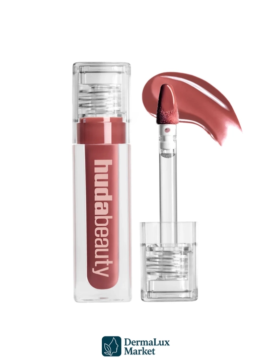 Hajm beruvchi va yumshatuvchi Huda Beauty Faux Filler Lipstick Bombshell lab pomadasi
