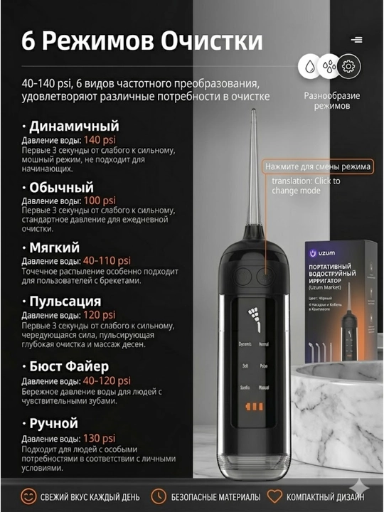 Ирригатор для чистки зубов "Water Flosser"