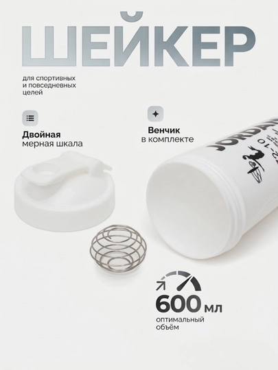 Спортивная бутылка для протаина и гейнера, Шейкер унисекс — WORTHYS-SHEYKER-МОЛОЧ