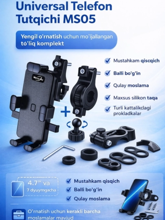 MS05 Universal Telefon Tutqichi MS05 — har qanday telefoningizni xavfsiz va qulay - 