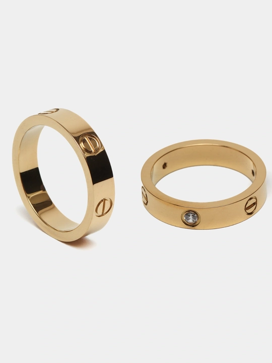 Кольца для женщин и девушек Cartier Stainless Steel, с камнями и без