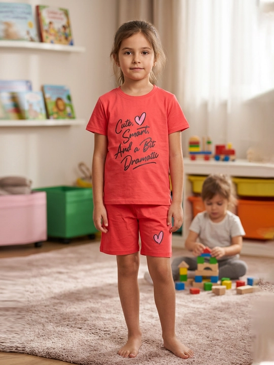 Футболка и шорты для девочек, 5-8 лет - 