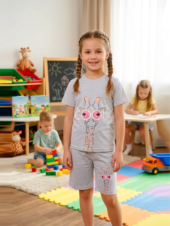 Футболка и шорты для девочек, 5-8 лет - 