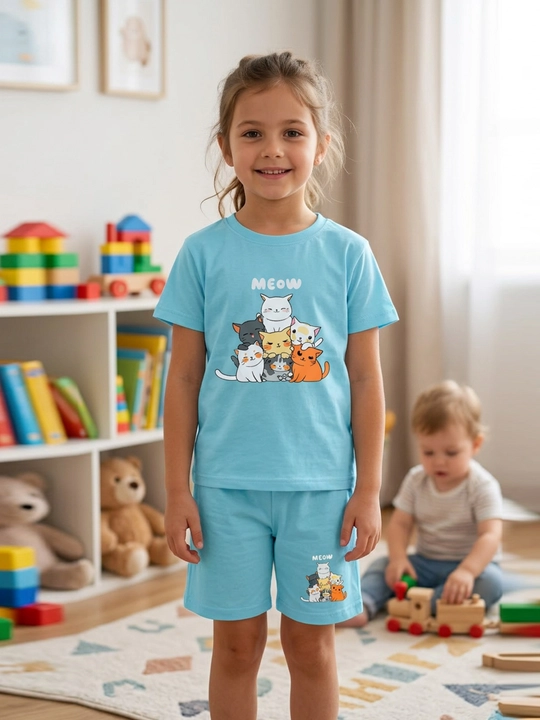 Футболка и шорты для девочек, 5-8 лет - 