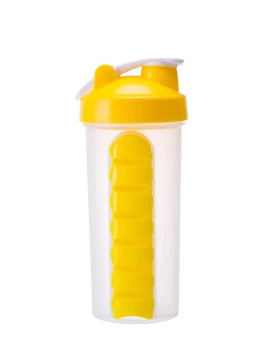 Shaker butilka, 600 ml, ichki dori qutisi bilan, sariq / yashil / to`q ko`k / havorang