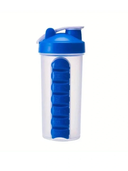 Shaker butilka, 600 ml, ichki dori qutisi bilan, sariq / yashil / to`q ko`k / havorang