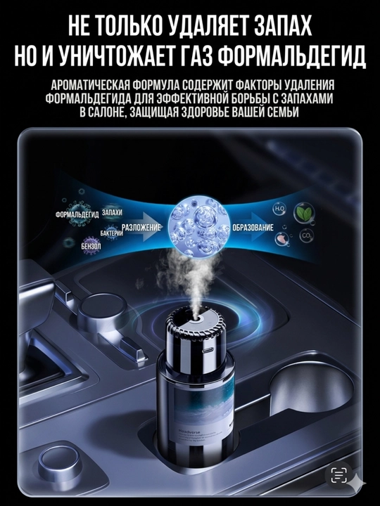 Avtomobil uchun aromadiffuzor, avtomatik, 120 ml, 4 xil hid bilan
