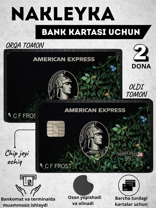 American Express va BMW, VIP, Bitcoin kartalarini bezash, bank kartasiga stiker yopishtirish