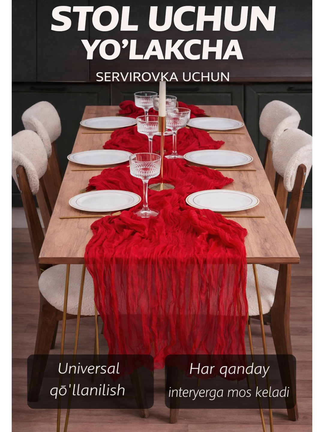 G'ijim matoli dorojka oshxona uchun dasturxon stol, ramazon dasturxoni - 