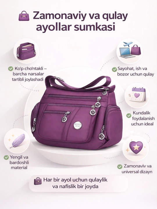 Zamonaviy ayollar sumkasi - keng, qulay va funksional - 