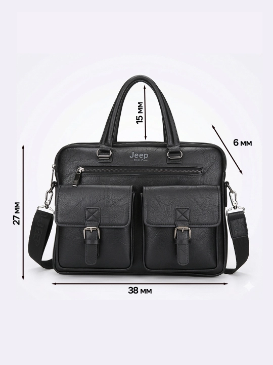 Erkaklar sumkasi portfel Jeep Buluo noutbuk uchun 14” A4 PU charm
