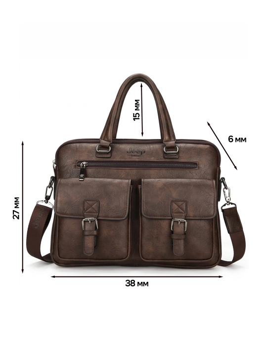 Erkaklar sumkasi portfel Jeep Buluo noutbuk uchun 14” A4 PU charm