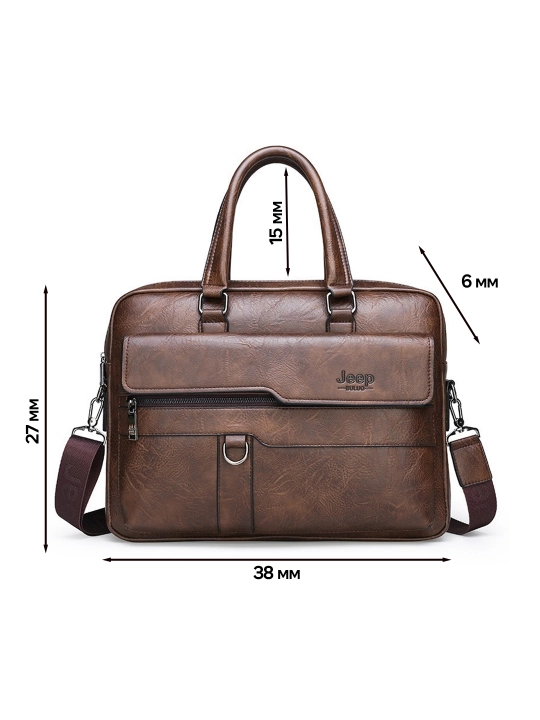 Erkaklar sumkasi portfel Jeep Buluo noutbuk uchun 14” A4 PU charm