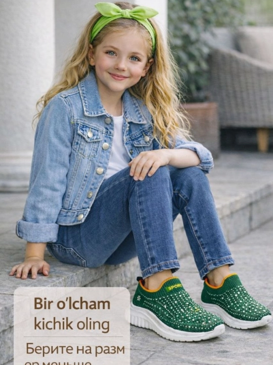 Bolalar uchun Slipon (setka) poyabzal — 26–36 o‘lcham