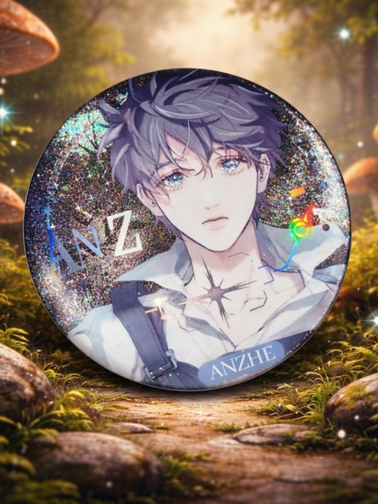 Metall Manhua nishoni "Kichik qo'ziqorin" 58 mm - 