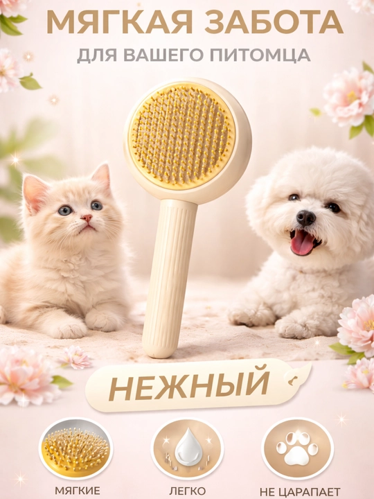 Щётка для удаления шерсти кошек и собак, чистый дом без шерсти, 3 цвета - 