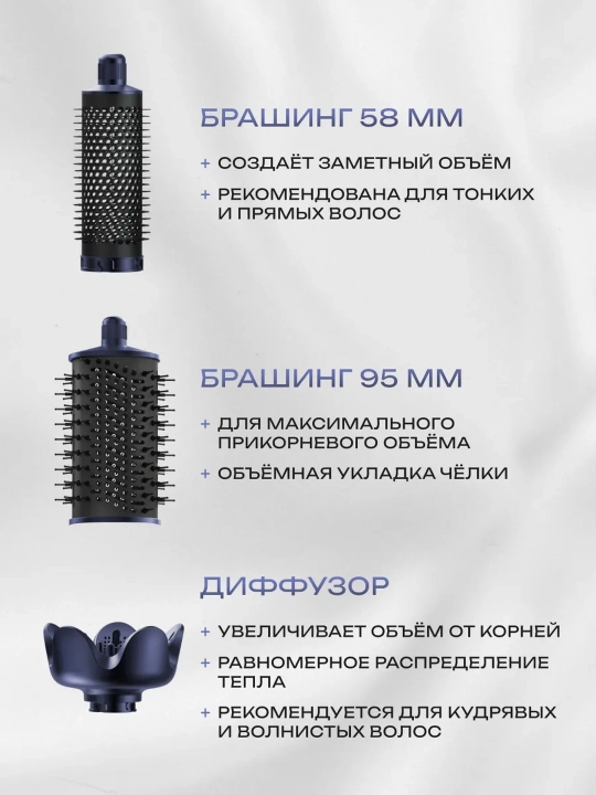 Professional 7 tasi 1 da VGR V-477 multistyler, fen cho'tkali, stayler soch uchun