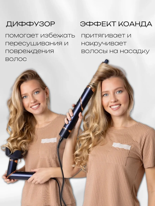 Professional 7 tasi 1 da VGR V-477 multistyler, fen cho'tkali, stayler soch uchun