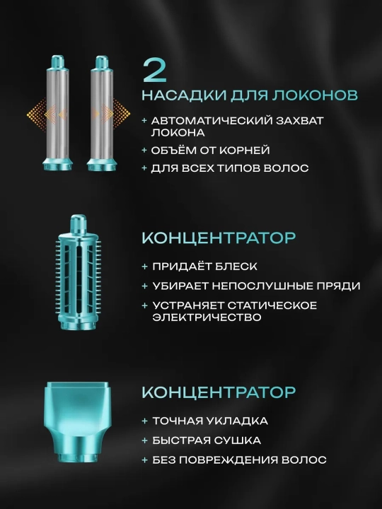 Professional 7 tasi 1 da VGR V-477 multistyler, fen cho'tkali, stayler soch uchun