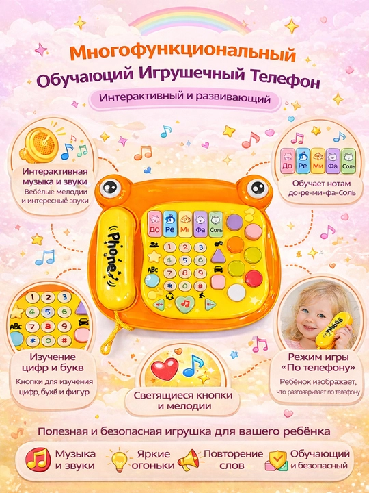 Развивающая интерактивная музыкальная игрушка для детей, пианино и сенсорная игра