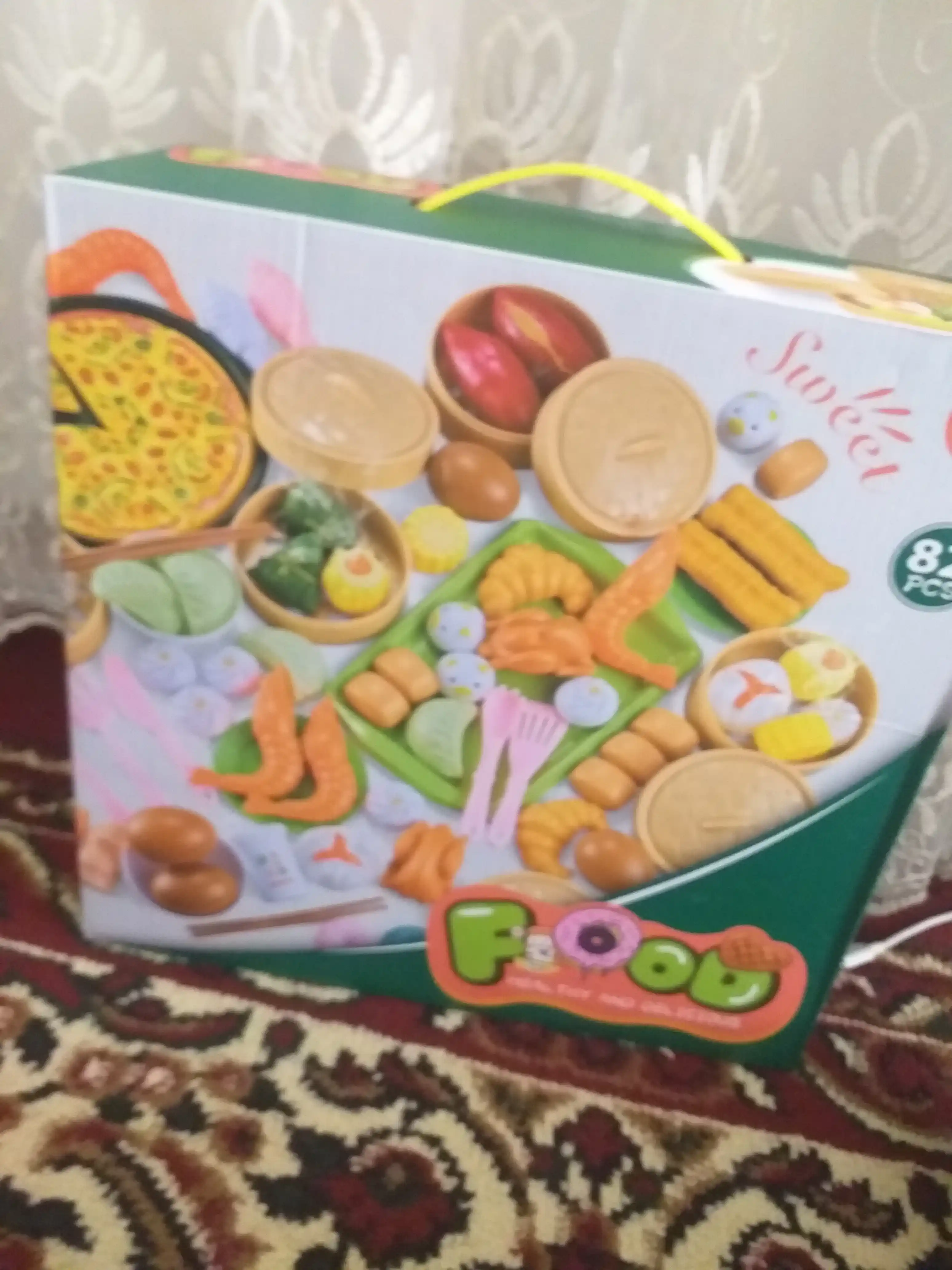 Детский набор "Еда и посуда", игрушечные продукты, детская кухня